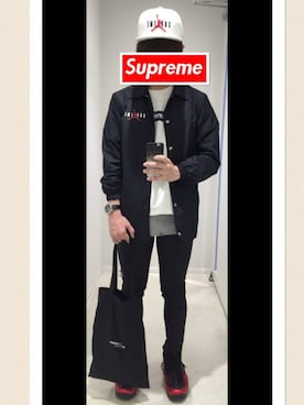 「SAINT LAURENT PARIS（サンローランパリ）のアイテム（トートバッグ）」を使った、genさん（メンズ・170cm）の夏コーディネート