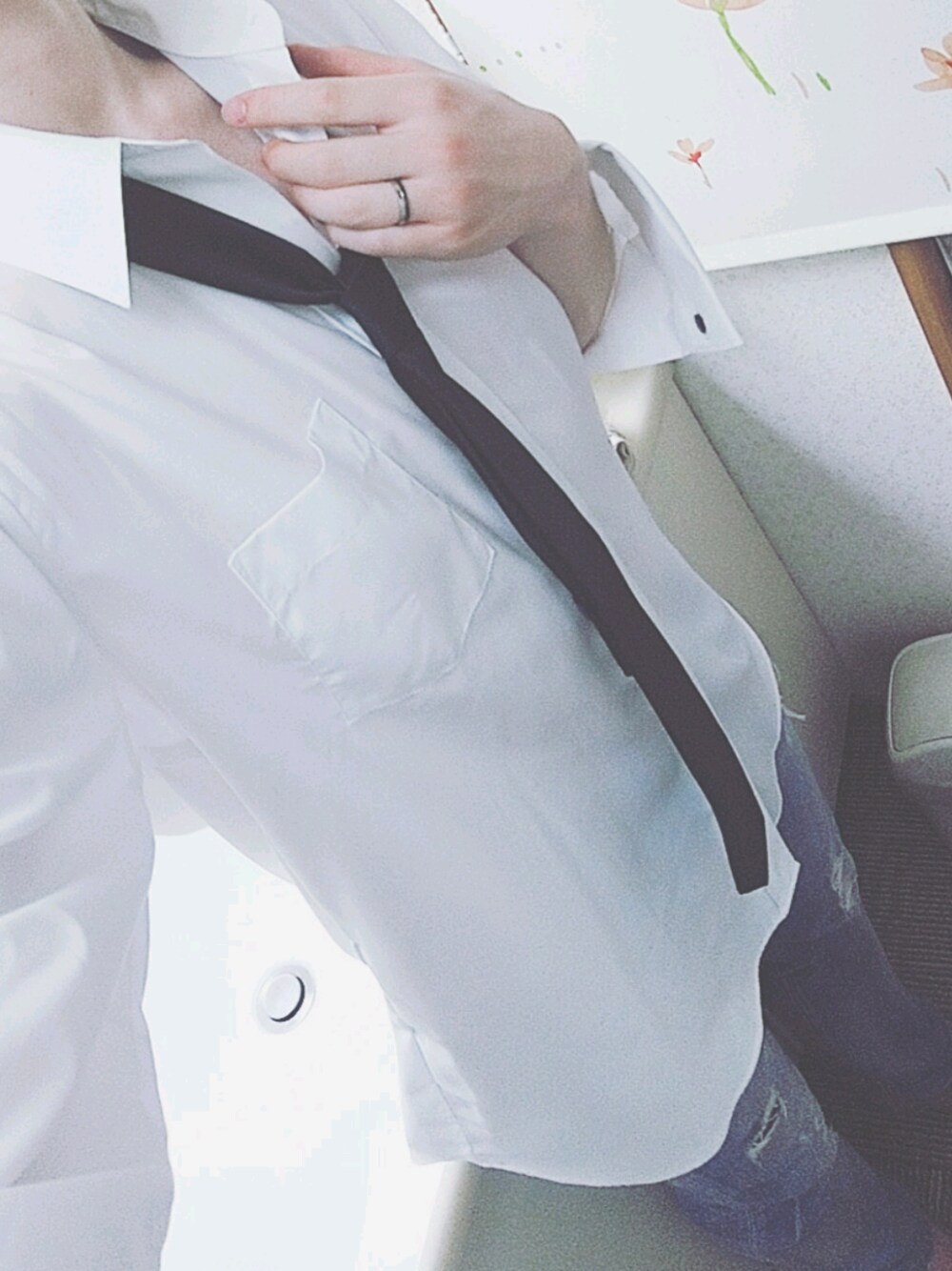 「テテ、キムテヒョン、BTS、army、おしゃれさんと繋がりたい、プチプラコーデ、コメント イイね 待ってまーす！、仲良くしてください」｜「GUのアイテム（シャツ/ブラウス、ホワイト系）」を使った、YuuKiさん（メンズ・177cm）の夏コーディネートの1枚目の写真
