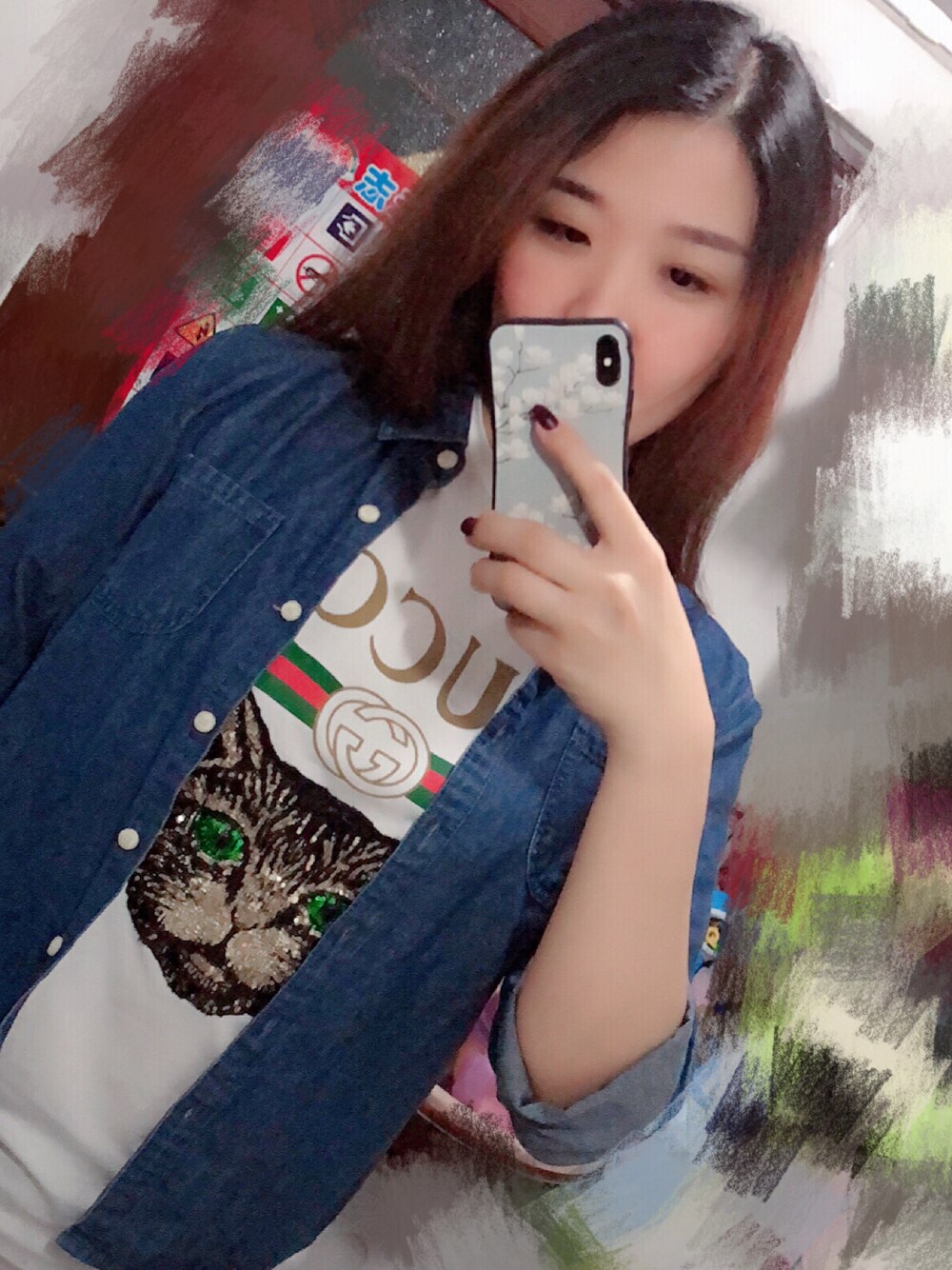 「ZARAのアイテム（デニムジャケット、ブルー系）」を使った、Yingying_Rubyさん（レディース・173cm）の冬コーディネートの1枚目の写真