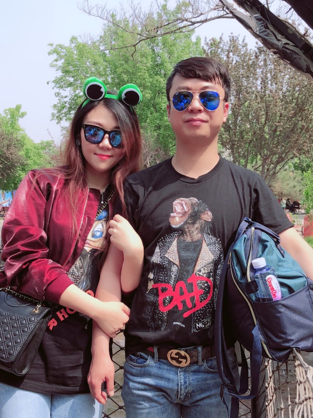 「GUCCIのアイテム（サングラス、ブルー系）」を使った、Yingying_Rubyさん（レディース・173cm）の春コーディネートの1枚目の写真