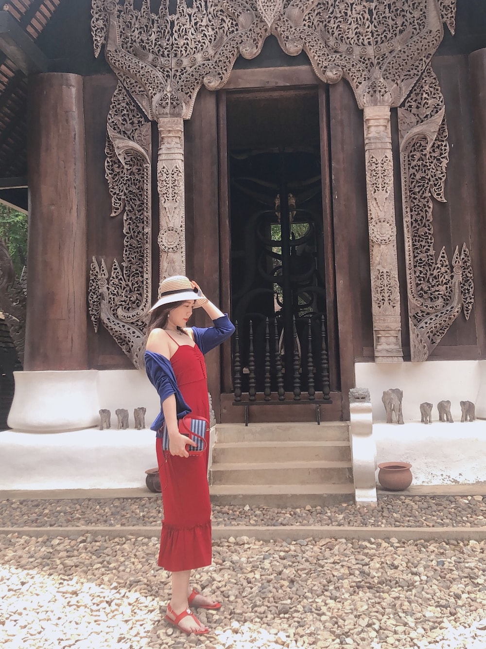 「TBのアイテム（ワンピース、レッド系）」を使った、Yingying_Rubyさん（レディース・173cm）の夏コーディネートの1枚目の写真