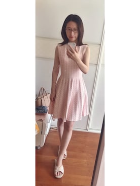 「Ted Baker（テッドベーカー）のアイテム（ワンピース/ドレス）」を使った、chloeさん（レディース・163cm）の夏コーディネート