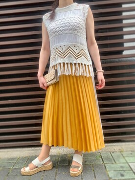 「MCM（エムシーエム）のアイテム（財布/小物）」を使った、yuco.yamaさん（レディース・154cm）の夏コーディネート