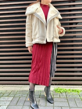 「秋コーデ」｜「アイテム（ブーティ）」を使った、yuco.yamaさん（レディース・154cm）の秋コーディネート