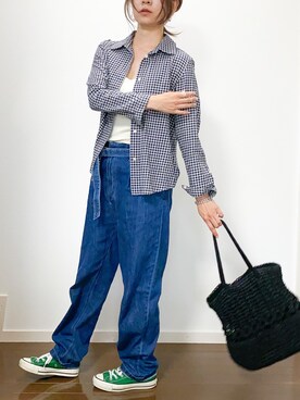 「KATHARINE ROSS（キャサリンロス）のアイテム（バッグ）」を使った、mmmmmさん（レディース・160cm）の夏コーディネート