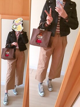 「MISCH MASCH（ミッシュマッシュ）のアイテム（ライダースジャケット）」を使った、Kirima♡さん（レディース・166cm）の冬コーディネート