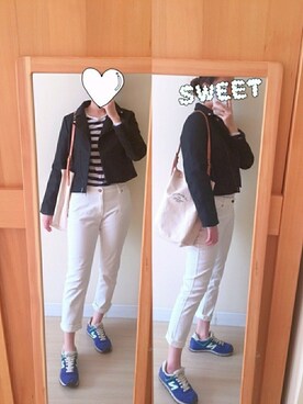 「MISCH MASCH（ミッシュマッシュ）のアイテム（ライダースジャケット）」を使った、Kirima♡さん（レディース・166cm）の冬コーディネート