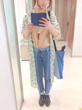 「AS KNOW AS PINKY（アズノゥアズピンキー）のアイテム（シャツワンピース）」を使った、kaoriiiさん（レディース・165cm）の春コーディネート