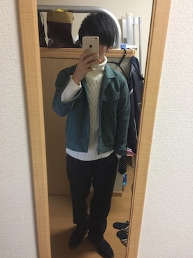「HERE'S（HERE'S）のアイテム（その他アウター）」を使った、たつぽんさん（メンズ・169cm）の冬コーディネート