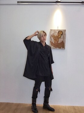 「TRAN泉（トラン）のアイテム」を使った、Raven Yuさん（メンズ・175cm）の夏コーディネート