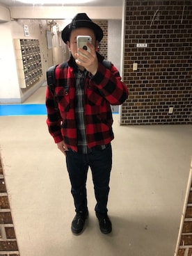 「バッファローチェック」｜しょうたそさん（メンズ・169cm）の冬コーディネート