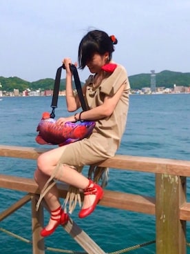 「ヘアゴム」｜「アイテム（その他）」を使った、kaoriBROWNさん（レディース・157cm）の春コーディネート