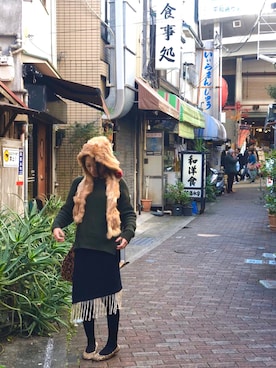 「MILLE REVE（ミルレブ）のアイテム」を使った、kaoriBROWNさん（レディース・157cm）の冬コーディネート