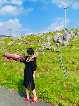 「シースルーワンピース」｜「アイテム（その他）」を使った、kaoriBROWNさん（レディース・157cm）の夏コーディネート