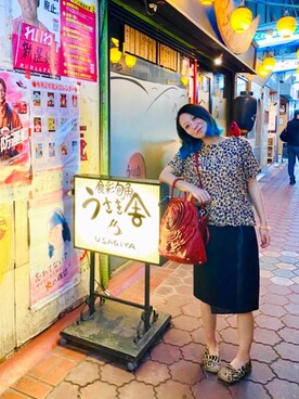 「柄×柄」｜「アイテム（その他）」を使った、kaoriBROWNさん（レディース・157cm）の秋コーディネート