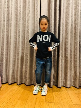宝宝贝贝的妈咪 is wearing BREEZE "NET別注 NO!NO!NO!Tシャツ"