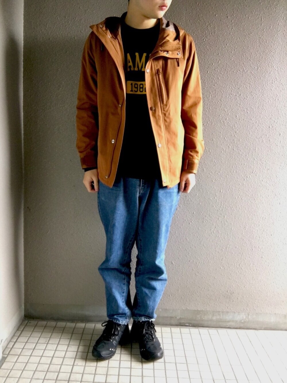 「大人カジュアル、ootd、いいね、save、フォローお願いします🤑、urban research rosso men」｜「URBAN RESEARCH ROSSO MENのマウンテンパーカー（マウンテンパーカー、ブラウン系）」を使った、m19960912tさん（メンズ・174cm）の冬コーディネートの1枚目の写真