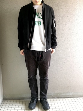 「Gramicci（グラミチ）のアイテム（スウェット）」を使った、m19960912tさん（メンズ・174cm）の冬コーディネート