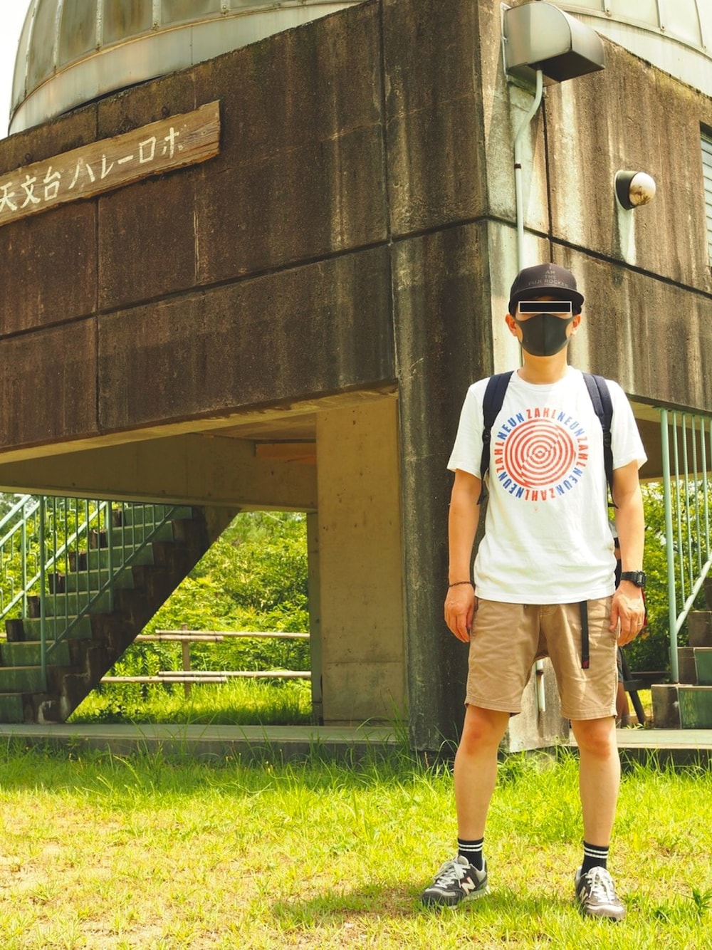「TAKAHIROMIYASHITATheSoloIst.、fujirock、undercoverism、GRAMICCI、New Balance、N.HOOLYWOOD、PORTER、JAM HOME MADE、G-SHOCK、CASIO」｜「TAKAHIROMIYASHITATheSoloIst.のアイテム（キャップ、ブラック系）」を使った、Fさん（メンズ・169cm）の夏コーディネートの1枚目の写真