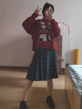 「盐系风格」｜「アイテム（その他トップス）」を使った、蒲桃星系さん（レディース・167cm）の冬コーディネート