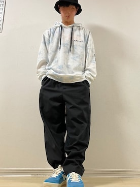 「EDWIN（エドウィン）のアイテム（帽子）」を使った、yutask8さん（メンズ・167cm）の春コーディネート