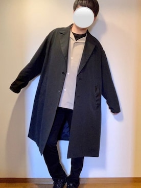 「GUコーデ」｜「アイテム（チェスターコート）」を使った、DAiさん（メンズ・172cm）の春コーディネート