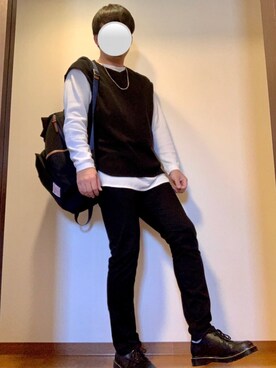 「RAGEBLUE（レイジブルー）の＜トレンドのロング丈＞ワッフルロングカットソー/733404（Tシャツ/カットソー）」を使った、DAiさん（メンズ・172cm）の春コーディネート