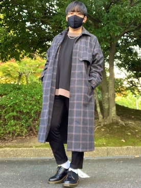 「CASPER JOHN（キャスパージョン）のアイテム（ステンカラーコート）」を使った、DAiさん（メンズ・172cm）の秋コーディネート