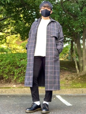 「CASPER JOHN（キャスパージョン）のアイテム（ステンカラーコート）」を使った、DAiさん（メンズ・172cm）の冬コーディネート