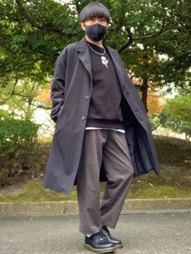 「ADRER（アドラー）のADRER バラシシュウビッグスウェット（スウェット）」を使った、DAiさん（メンズ・172cm）の冬コーディネート