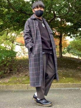 「CASPER JOHN（キャスパージョン）のアイテム（ステンカラーコート）」を使った、DAiさん（メンズ・172cm）の冬コーディネート