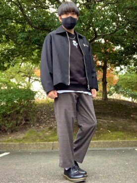 「ADRER（アドラー）のADRER バラシシュウビッグスウェット（スウェット）」を使った、DAiさん（メンズ・172cm）の冬コーディネート