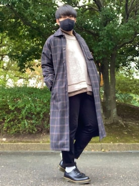 「CASPER JOHN（キャスパージョン）のアイテム（ステンカラーコート）」を使った、DAiさん（メンズ・172cm）の冬コーディネート