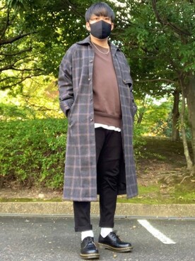 「CASPER JOHN（キャスパージョン）のアイテム（ステンカラーコート）」を使った、DAiさん（メンズ・172cm）の冬コーディネート