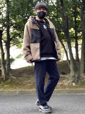 「DOOPZ（ドープス）のアイテム（スラックス）」を使った、DAiさん（メンズ・172cm）の冬コーディネート