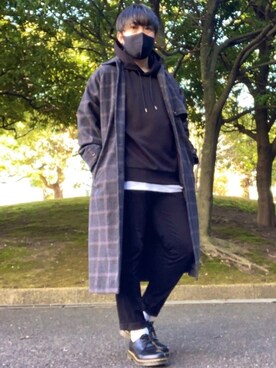 「CASPER JOHN（キャスパージョン）のアイテム（ステンカラーコート）」を使った、DAiさん（メンズ・172cm）の冬コーディネート