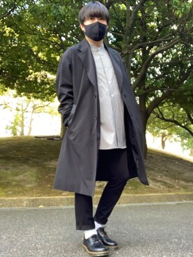 「春めきシューズ」｜「アイテム（チェスターコート）」を使った、DAiさん（メンズ・172cm）の春コーディネート