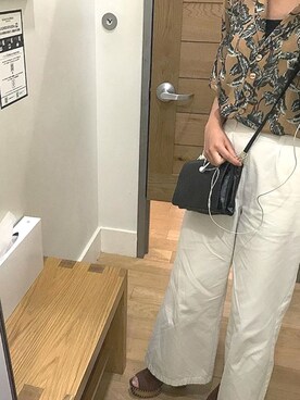 「白のワイドパンツ」｜mさん（レディース・160cm）の夏コーディネート