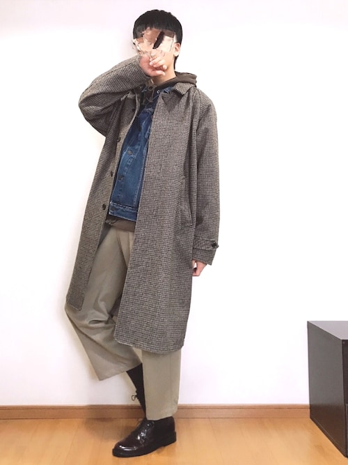 <monkey time> CHECK MELTON ステンカラ―コート monkey time> GUNCLUB CHECK MELTON STN COAT/ステンカラ