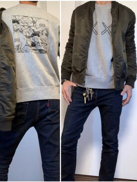 「LAD MUSICIAN（ラッドミュージシャン）のアイテム（その他アウター）」を使った、MURAGEn18さん（メンズ・173cm）の冬コーディネート
