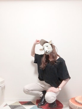 「moz（モズ）のアイテム（帽子）」を使った、𝕄𝕠𝕟𝕚𝕔𝕒𓃲さん（レディース・158cm）の春コーディネート