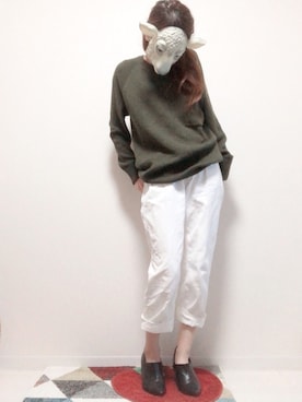 「GUコーデ」｜「アイテム（ブーティ）」を使った、𝕄𝕠𝕟𝕚𝕔𝕒𓃲さん（レディース・158cm）の春コーディネート