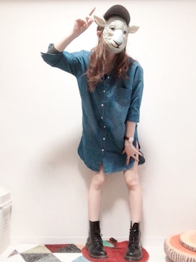 「moz（モズ）のアイテム（帽子）」を使った、𝕄𝕠𝕟𝕚𝕔𝕒𓃲さん（レディース・158cm）の春コーディネート