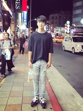 「zinif（ジニフ）のアイテム（トップス）」を使った、チョコさん（メンズ・175cm）の秋コーディネート