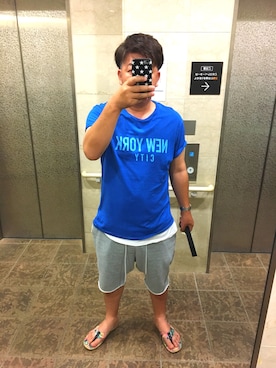 「SEVENDAYS=SUNDAY（セブンデイズサンデイ）のアイテム（サンダル）」を使った、kazu☆７３さん（メンズ・173cm）の夏コーディネート