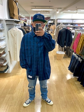 「minedenim」｜「アイテム（帽子）」を使った、kazu☆７３さん（メンズ・173cm）の春コーディネート