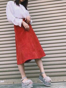 「ESPERANZA（エスペランサ）のアイテム（その他シューズ）」を使った、m̤ a̤ m̤ i̤ 💋さん（レディース・165cm）の春コーディネート