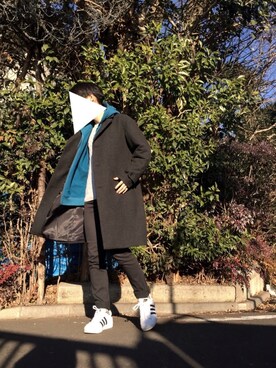 「GU（ジーユー）の（GU）スキニーフィットジーンズ（MEN ⁄ ジーンズ）」を使った、SIGHさん（メンズ・174cm）の冬コーディネート