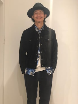 「アロハシャツ」｜「アイテム（ブルゾン）」を使った、Satsuma Gotoさん（メンズ・169cm）の夏コーディネート