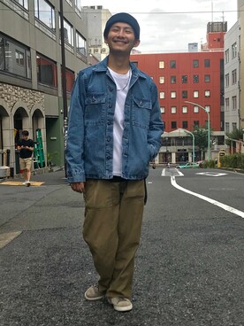 「schott（ショット）のSchott/ショット/ARMY FATIGUE PANTS/アーミー ファティーグ パンツ（その他パンツ）」を使った、Satsuma Gotoさん（メンズ・169cm）の秋コーディネート